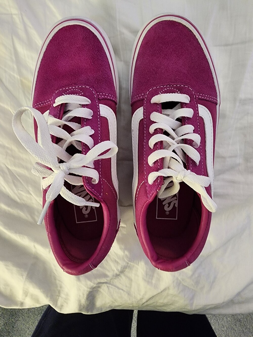 Vans Women's Fuchsia Suede Old Skool Platform Sneakers.  Size 6.